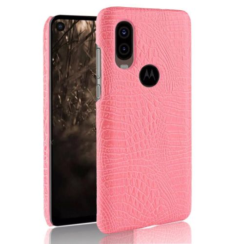 Classique Élégant Étui Pour Motorola One Vision Anti Éraflure Housse De Protection Compatibilité Mode Classique D'alligator - Couleur Rose