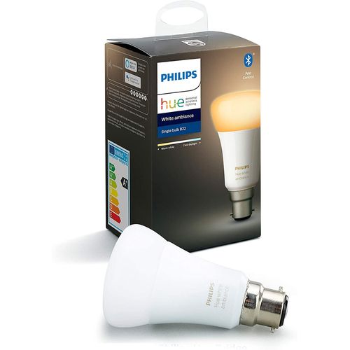 Ampoule Led Connectée Ambiance B22 Compatible Bluetooth Avec Fonctionne Avec Alexa Blanc [Classe Énergétique A]