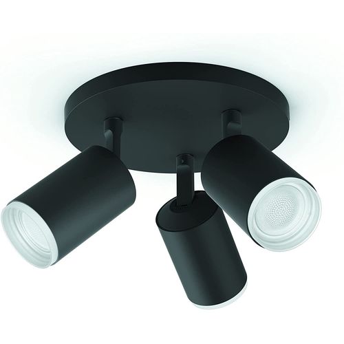Plate/Spiral Black 3x5.7w 230v Fugato Plate/Spiral Black 3x5.7w 230v, Smart Ceiling Light, Noir, Bluetooth, Led, Gu10, 5,5 W
