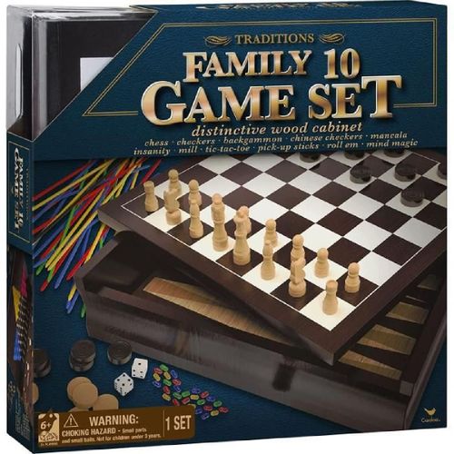 Cardinal Coffret Deluxe Bois 10 Jeux Classiques