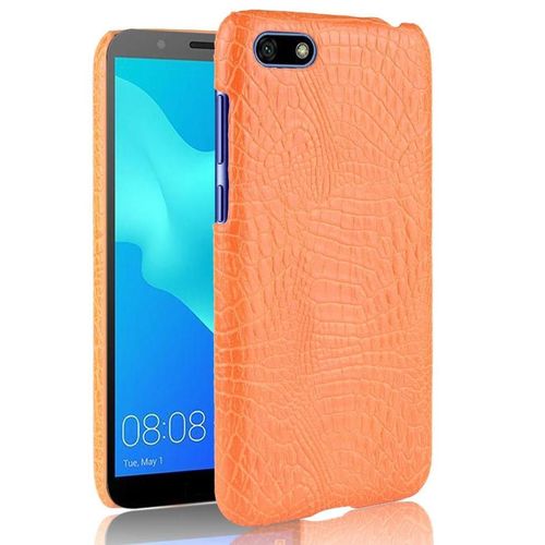 Classique Élégant Étui Pour Huawei Y5 Prime 2018 Mode Classique D'alligator Anti Éraflure Housse De Protection Compatibilité - Couleur Orange