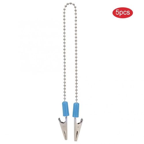 Porte serviette à Clip de laboratoire dentaire en acier inoxydable, avec chaîne à billes Flexible, fournitures de dentiste, accessoire de blanchiment des dents, 5 pièces