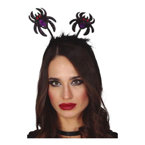 Black Glitter Spiders Tiare