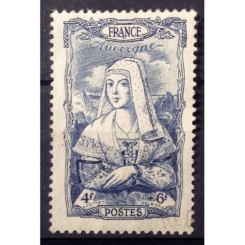 Coiffes Régionales - Auvergne 4f+6f Bleu (Superbe N° 597) Oblitération Très Légère - Cote 3,60 - France Année 1943 - Brn83 - N31529