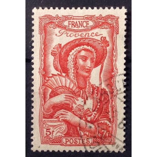 Coiffes Régionales - Provence 5f+7f Rouge (Très Joli N° 598) Obl - Cote 3,60 - France Année 1943 - Brn83 - N31530