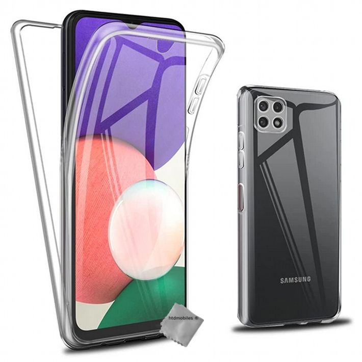 Housse Etui Coque Silicone Gel 360 Integrale Samsung Galaxy A22 5g +Verre Trempe - Transparent