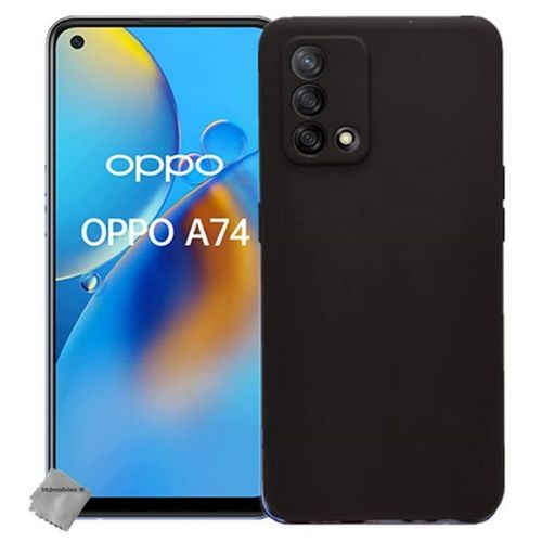 Housse Etui Coque Pochette Silicone Gel Fine Pour Oppo A74 4g + Film Ecran -Noir