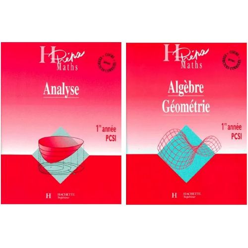 Lot De Deux Livres D'algèbre, Géométrie, Analyse 1re Année Pcsi, Edition 1998