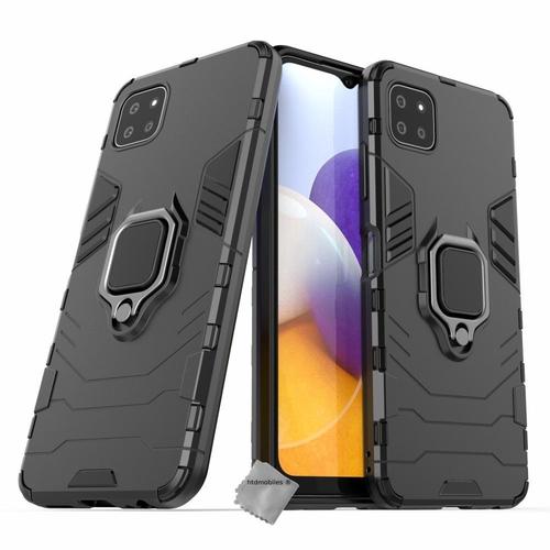 Housse Etui Coque Rigide Anti Choc Pour Samsung Galaxy A22 5g + Verre Trempe - Noir