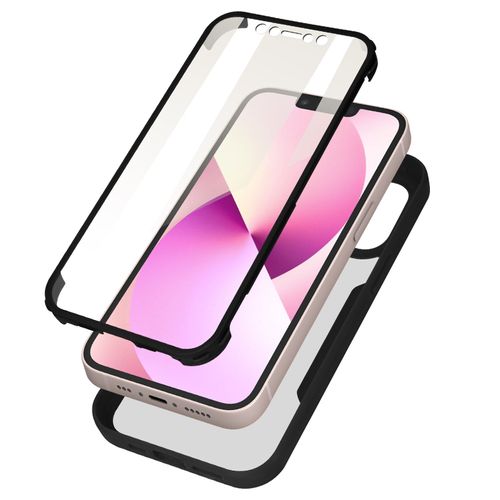 Coque Iphone 13 Mini Dos Plexiglas Avant Polymère Coins Renforcés Contour Noir