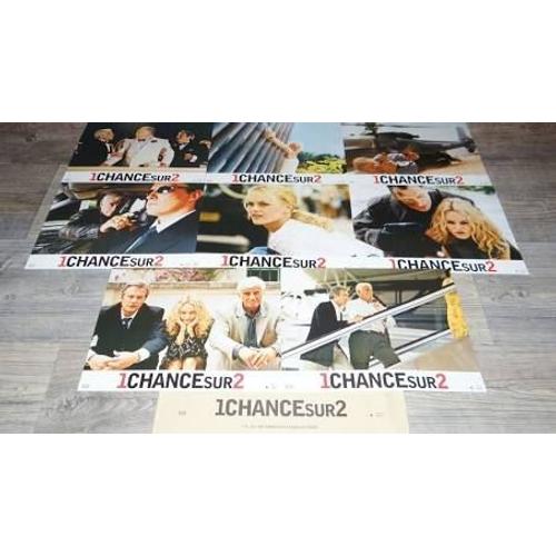 1 Chance Sur 2 - Une Chance Sur Deux - Alain Delon - Jean Paul Belmondo - Vanessa Paradis - Patrice Leconte - Jeu Complet 8 Photos D'exploitation Du Film En Couleur 21x27,5 Cm