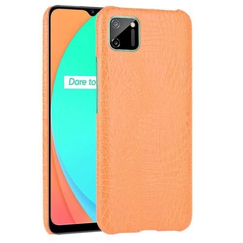 Classique Élégant Étui Pour Realme C11 Housse De Protection Compatibilité Anti Éraflure Mode Classique D'alligator - Couleur Orange