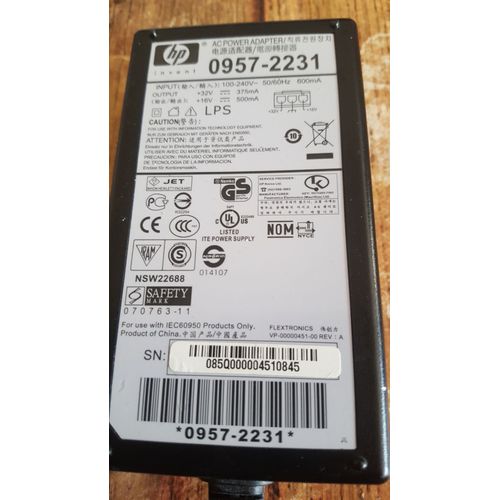HP 0957-2231 DESKJET IMPRIMANTE PUISSANCE ADAPTATEUR 32V 375mA 16V 500m