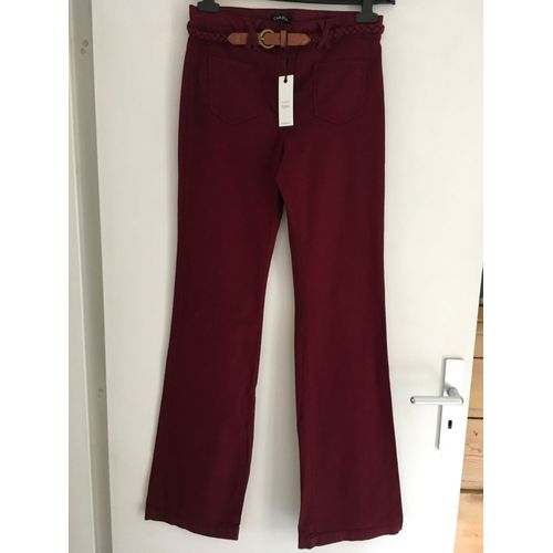 Pantalon Bordeaux Flare Caroll Taille 38