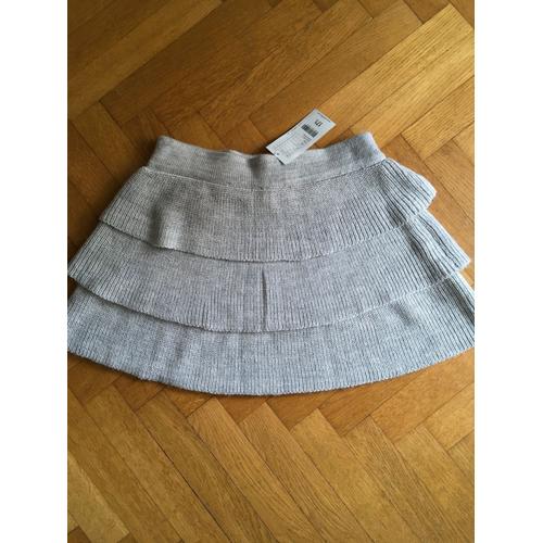 Jupe En Maille Gris Chiné Taille S