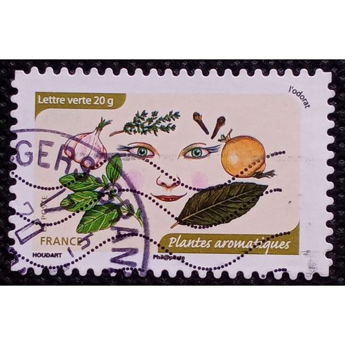 France 2014 Timbre Oblitéré Yt 1044 - Plantes Aromatiques - Carnet L'odorat