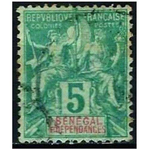 Sénégal, Colonie Française 1892, Beau Timbre Yvert 11, Type Sage "Colonies", 5c. Vert, Oblitéré, Tbe