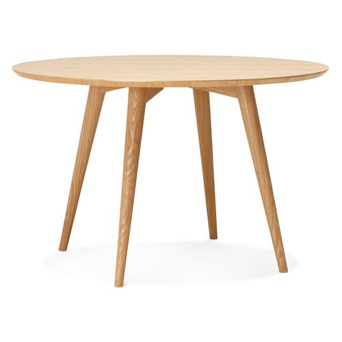 Table À Dîner Ronde 'swedy' En Bois Style Scandinave - Ø 120 Cm