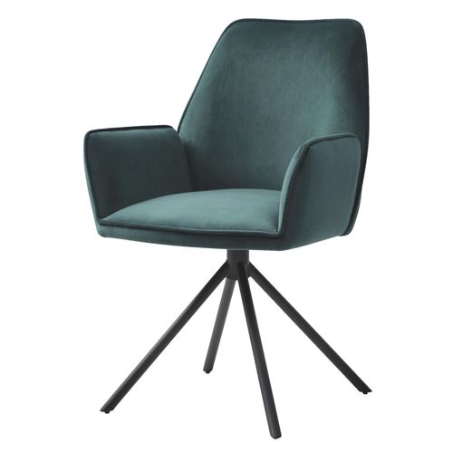 Chaise De Salle À Manger Hwc-G67, Chaise De Cuisine, Pivotante, Auto-Position   Velours, Vert