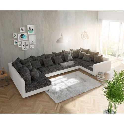 Canapé Clovis Xl Blanc Noir Avec Accoudoir Canapé Modulaire Salon