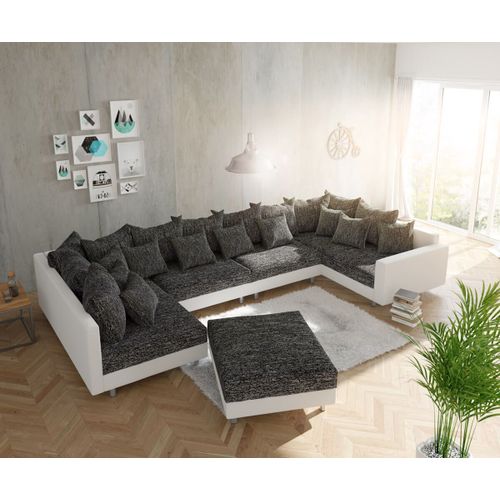 Canapé Clovis Xl Blanc Noir Canapé Modulable Tabouret Accoudoir Paysage Vivant Modulable