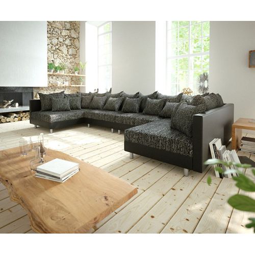 Canapé Clovis Xl Noir Canapé Panoramique Canapé Modulable Et Extensible