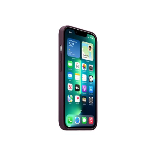 Apple - Coque De Protection Pour Téléphone Portable - Avec Magsafe - Cuir - Rouge Cerise Foncé - Pour Iphone 13 Pro