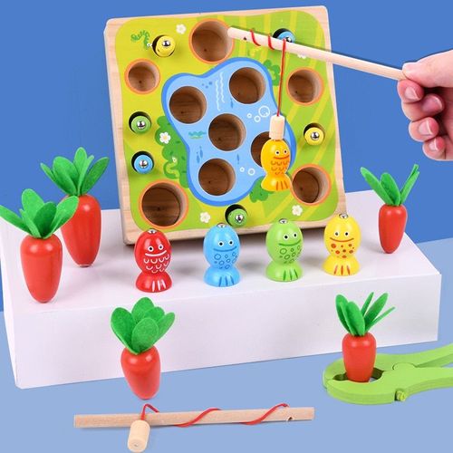 Jeux De Pêche Magnétique Modèle Grenouille, Jouets En Bois Pour Bébé, Fournitures De Maternelle, Jouets Éducatifs Montessori Pour Enfants, Cadeau