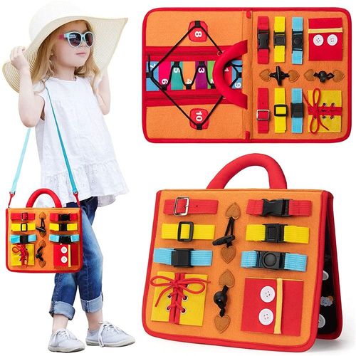 Jouets Montessori Pour Enfants, Planche Pour Bébé Occupé, Boucle D'entraînement, Planche Sensorielle Éducative Essentielle Pour Les Tout-Petits, Développement De La Ntelication