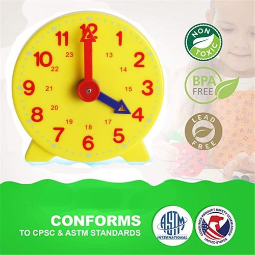 Horloge D'apprentissage Montessori Pour Étudiant, 4 Pouces, 12/24 Heures, 4x7c