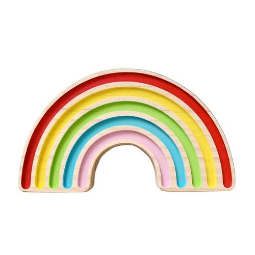 Bloc De Construction Arc En Ciel Pour Chambre D'enfants, Décoration En Bois De Pin De Style Nordique, 4x7c