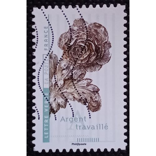 France 2017 Timbre Oblitéré Yt 1412 - Argent Travaillé - Carnet Fleurs Et Métiers D'art