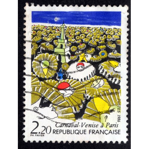 Timbre : 1986 Carnaval-Venise À Paris,République Française,Postes,2,20