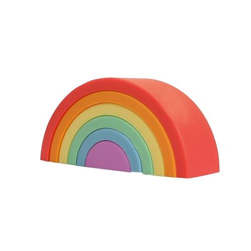 Bloc De Construction Montessori Arc En Ciel En Silicone, Jouets Pour Bébé, Briques Empilables, Jeu Jenga Pour Enfants, Cadeaux, Jouets Éducatifs Pour Enfants