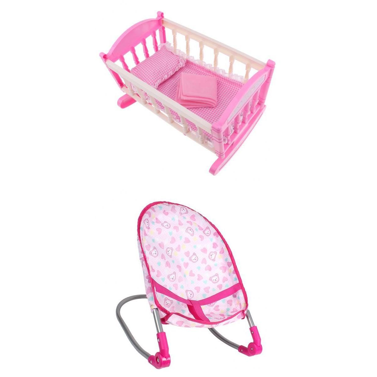 Chaise À Rebond Pour Bébé, Berceau, Modèle De Meubles En Plastique Abs Pour Poupée De 9 À 12 Pouces, Jouet De Jeu Pour Enfants