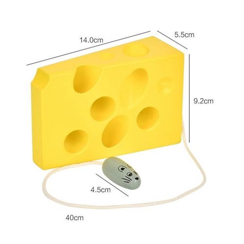 Jouet Souris Manger Du Fromage En Bois Pour Bébé, Dessin Animé, Bricolage Créatif, Éducation Des Enfants, Montessori, Cadeau Artisanal