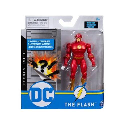 Coffret Figurine The Flash 10 cm Avec 3 Accessoires Mystere - Personnage DC  Rouge - Super Heros - Jouet Garcon