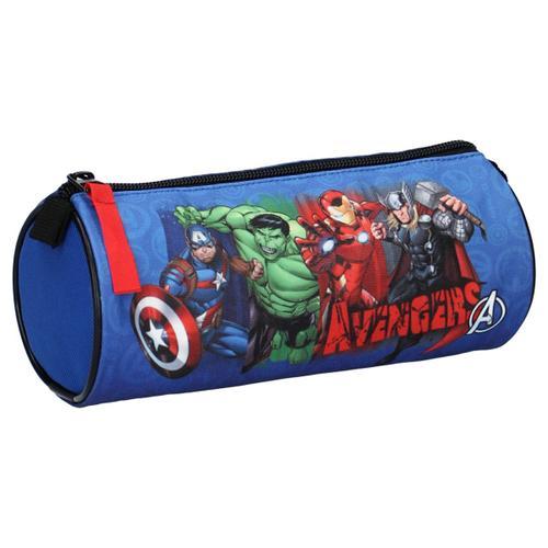 PROMOTION ! Trousse tube 'Avengers' bleu multicolore - 20x7 cm