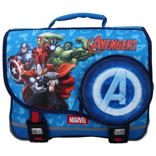 PROMOTION ! Cartable créateur 'Avengers' bleu - 38x33x12 cm