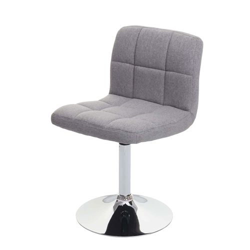 Kavala Chaise De Salle À Manger, Chaise De Cuisine, Pivotante   Tissu/Textile Gris Clair, Base Chromée