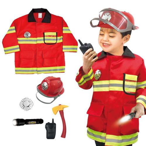 Costume De Carnaval Pour Enfants, Uniforme De Pompier Sam, Uniforme De Pompier Cosplay, Costume De L'armée Rouge Avec Casque, Jouets De Performance