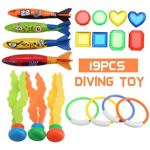 Combinaison D'entraînement De Plongée Pour Enfants 22 Pièces/Ensembles, Sergé (4 Anneaux + 3 Bâtons + 4 Torpettes + 8 Gemme + 3 Algues)