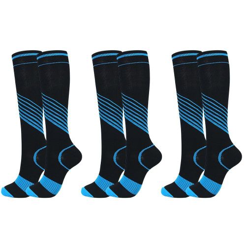 Chaussettes De Compression Médicale En Nylon Pour Hommes Et Femmes, 3 Paires, Pour Cyclisme, Sport, Course, Extensibles