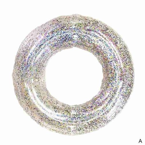 Anneau De Natation Gonflable À La Mode, Cercle De Plage, Fête D'eau Avec Flotteur, Équipement De Piscine, Décoration À Paillettes