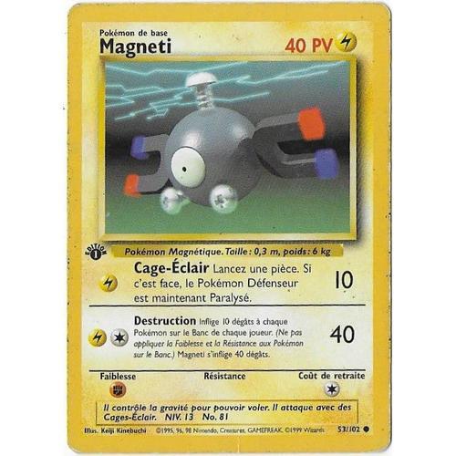 Magneti 53-102 - Pokemon Set De Base 1ère Edition - Carte Française