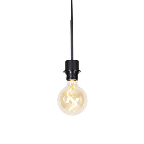 Qazqa Moderne Suspension / Lustre / Luminaire / Lumiere / Éclairage Moderne Noire Sans Abat-Jour - Combi 1 Acier Noir Rond / Intérieur E27 Max. 1 X 60 Watt