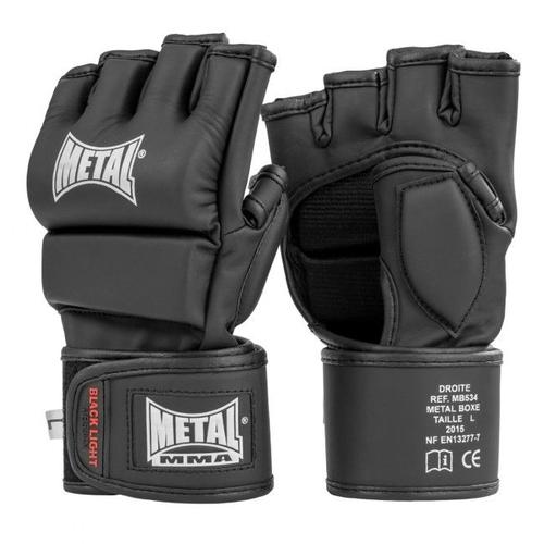 Gants Combat Libre Noir Métal Boxem