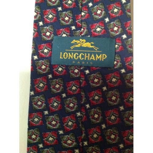 Cravate Longchamp Avec Motifs 100% Soie Vintage