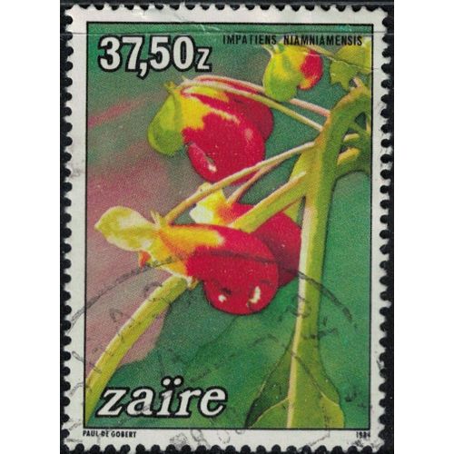 Zaïre 1984 Oblitéré Used Plante Fleur Impatiens Niamniamensis Impatience De Zanzibar Su