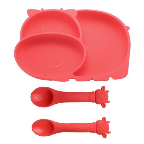 Assiette D'alimentation En Silicone Pour Bébé, Bol Pour Enfants, Pour Le Petit Déjeuner, Alimentation, Service De Table, Vaisselle Avec Cuillère, Fourchette